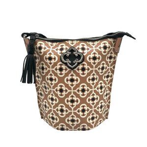 Brighton Tan Coated Canvas Pattern Crossbody